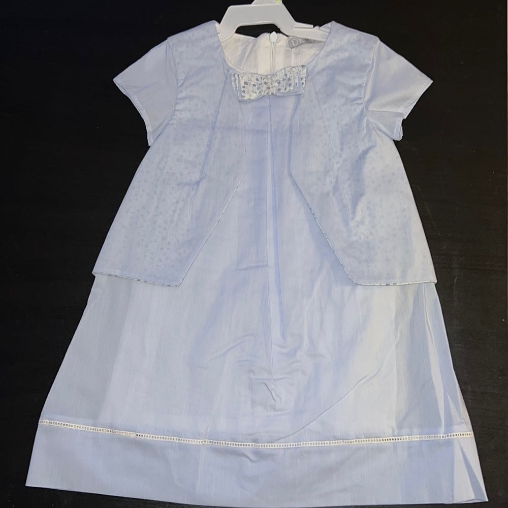 Dr. Kid blue pinstripe floral print dress Sz 24M new $52‎